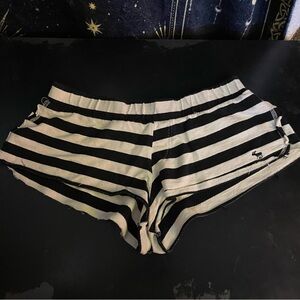 Abercrombie Black & White Striped Booty Shorts